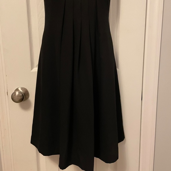 Loft Pleated Skirt Dress Sz 6 Black Zip Up - Picture 12 of 12